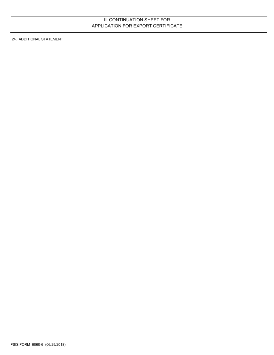 FSIS Form 9060-6 Application for Export Certificate, Page 3