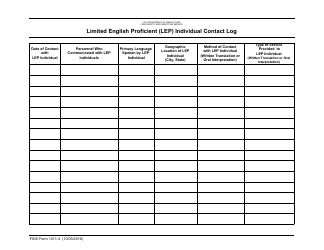 Document preview: FSIS Form 1411-4 Limited English Proficient (Lep) Individual Contact Log