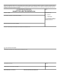 FSIS Form 8822-4 &quot;Request for Label Reconsideration&quot;