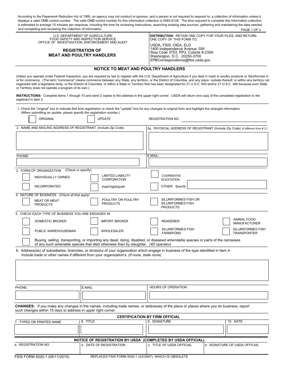 Form 5020 Fillable - Printable Forms Free Online