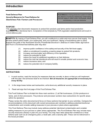 FSIS Form 5420 Food Defense Plan: Security Measures for Food Defense for Siluriformes Fish Farmers and Processors, Page 3
