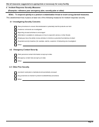 FSIS Form 5420-5 Food Defense Plan - Security Measures for Food Defense, Page 7