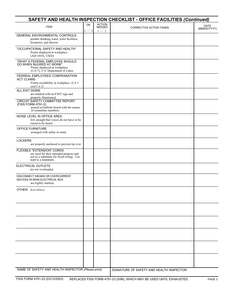 FSIS Form 4791-23 - Fill Out, Sign Online and Download Fillable PDF ...