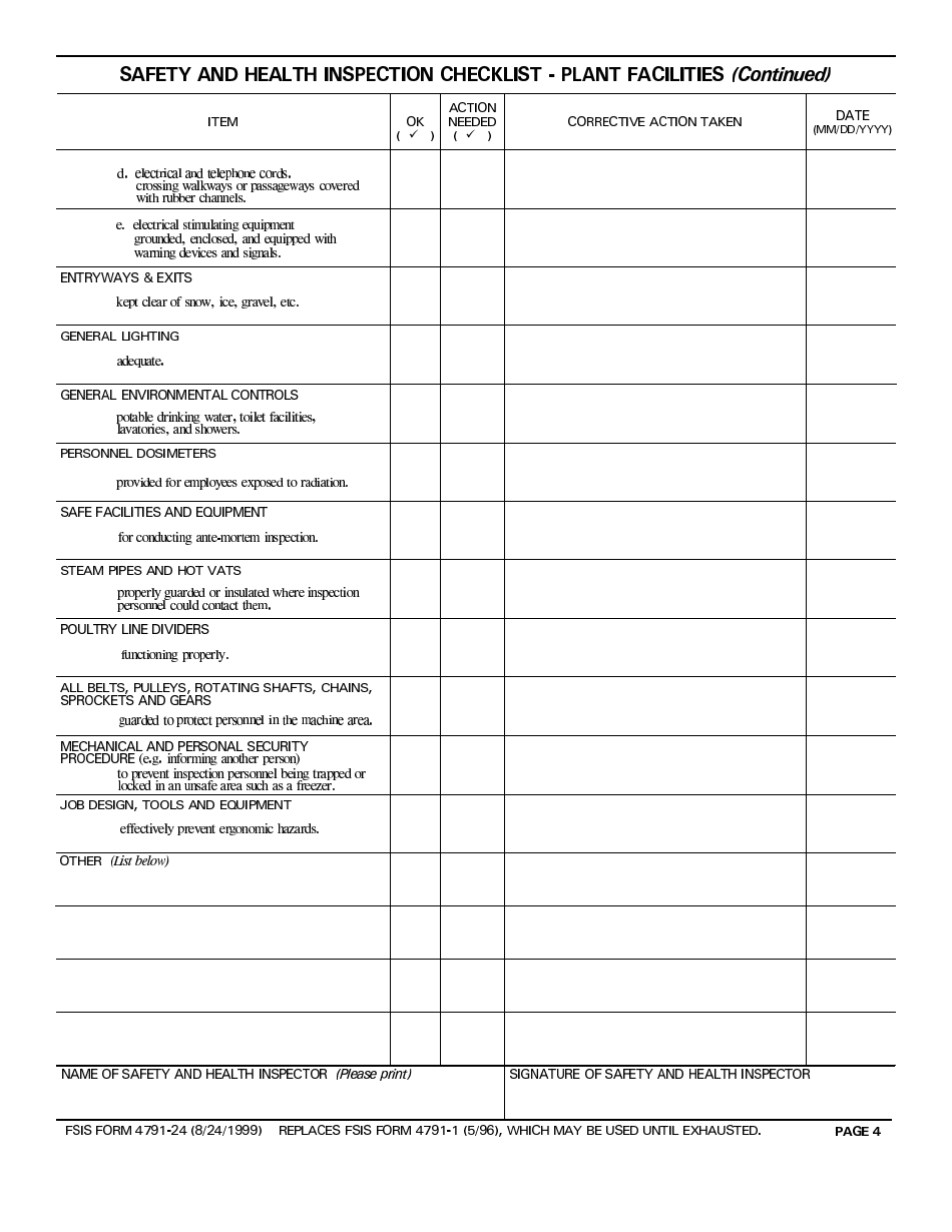 FSIS Form 4791-24 - Fill Out, Sign Online and Download Fillable PDF ...