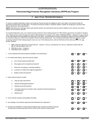 FSIS Form 10,000-10 Pasteurized Egg Product Recognized Laboratory (Peprlab) Program, Salmonella Laboratory Quality Assurance Program Checklist, Page 9