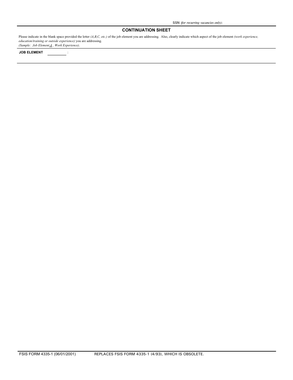 FSIS Form 4335-1 Application for Promotion, Page 6