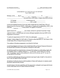 Form ONRR-4437 Assignment of Certificate of Deposit
