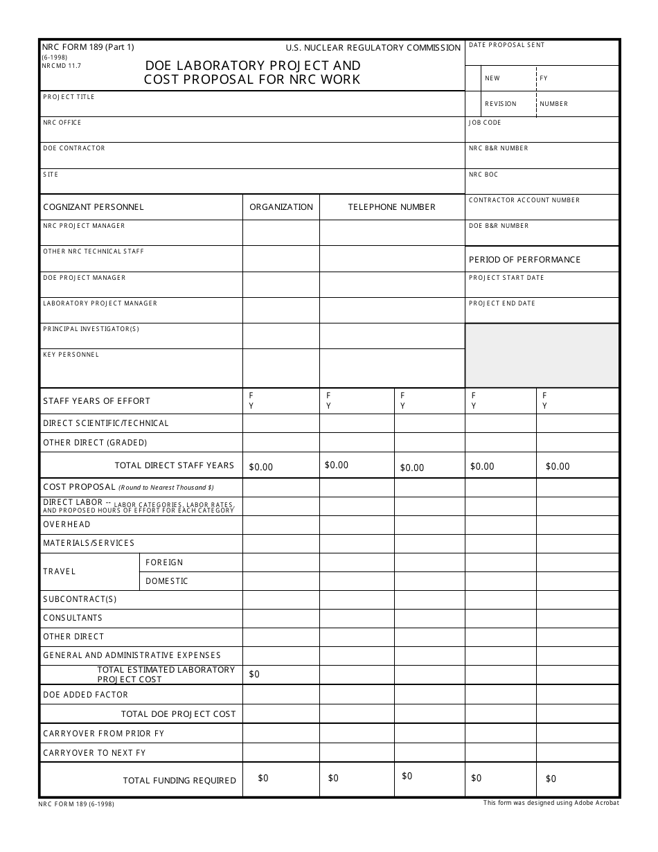 NRC Form 189 - Fill Out, Sign Online and Download Fillable PDF ...