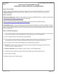 NRC Form 426 Authorization to Publish a Manuscript in the Nureg Series, Page 2
