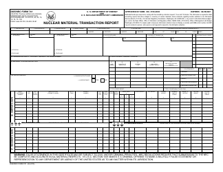 Document preview: DOE/NRC Form 741 Nuclear Material Transaction Report