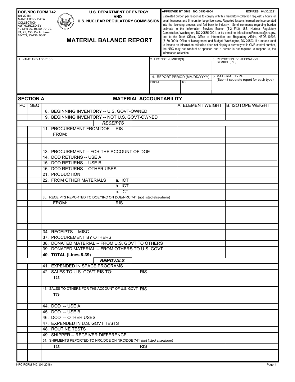 Doenrc Form 742 Fill Out Sign Online And Download Fillable Pdf