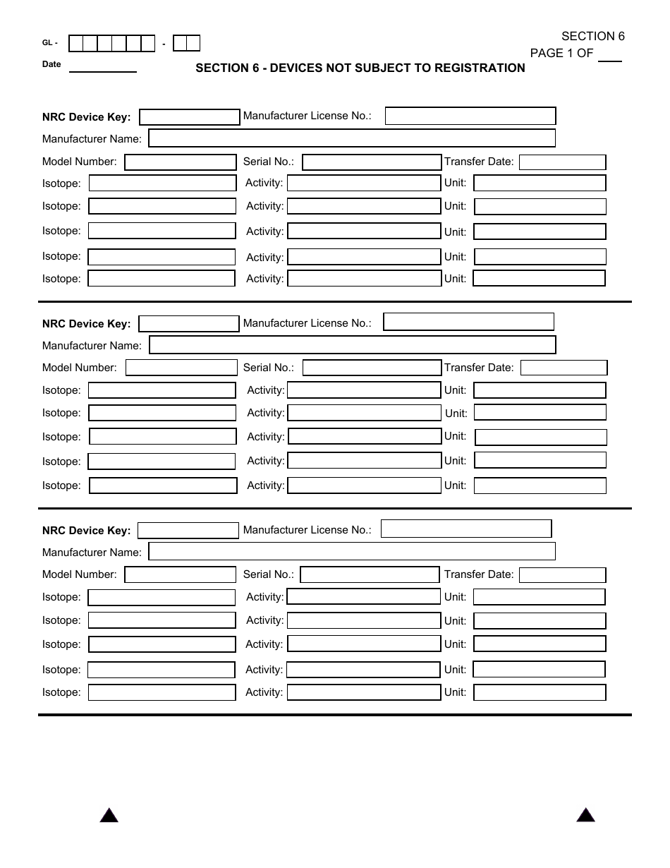NRC Form 664 General Licensee Registration, Page 11
