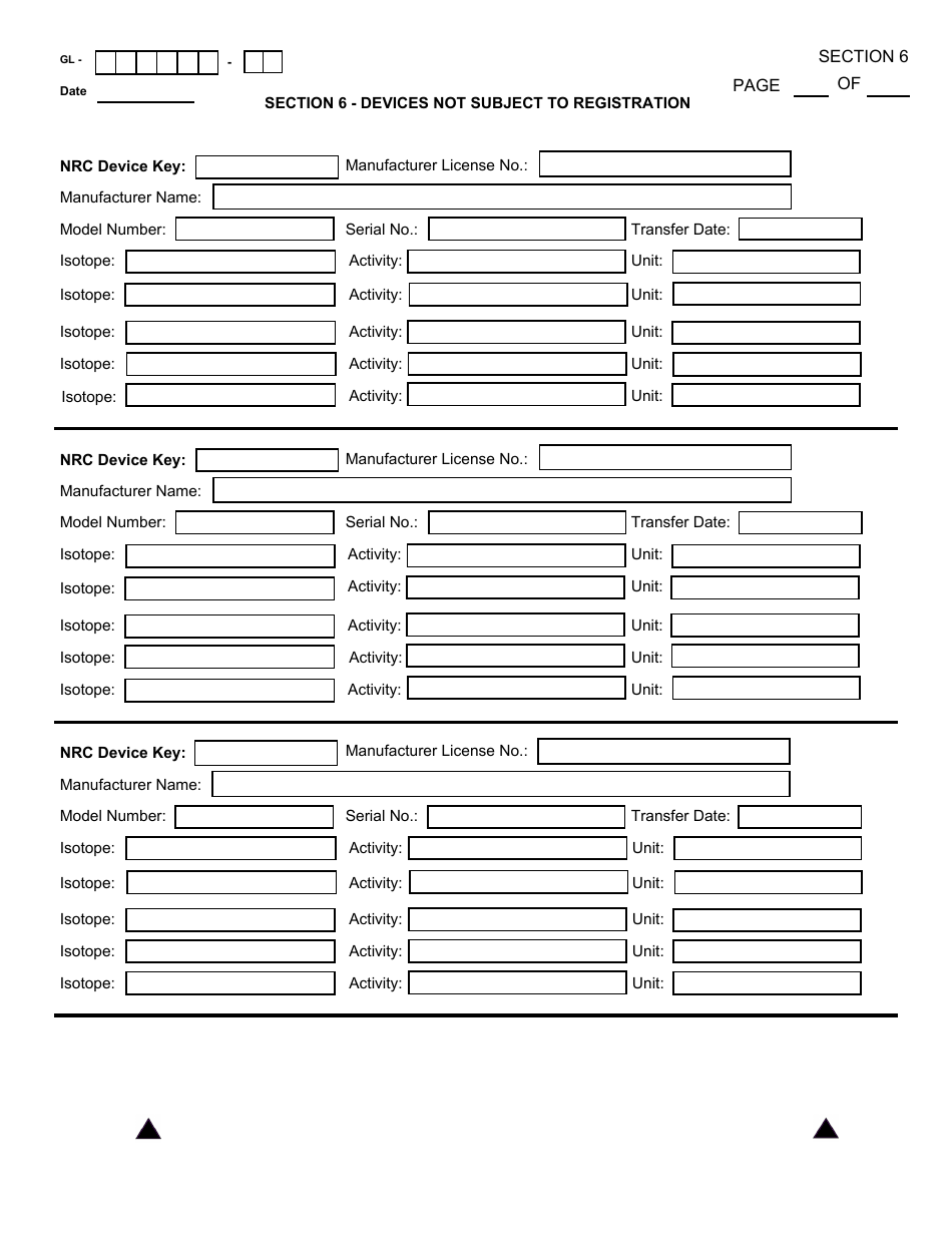 NRC Form 664 General Licensee Registration, Page 12