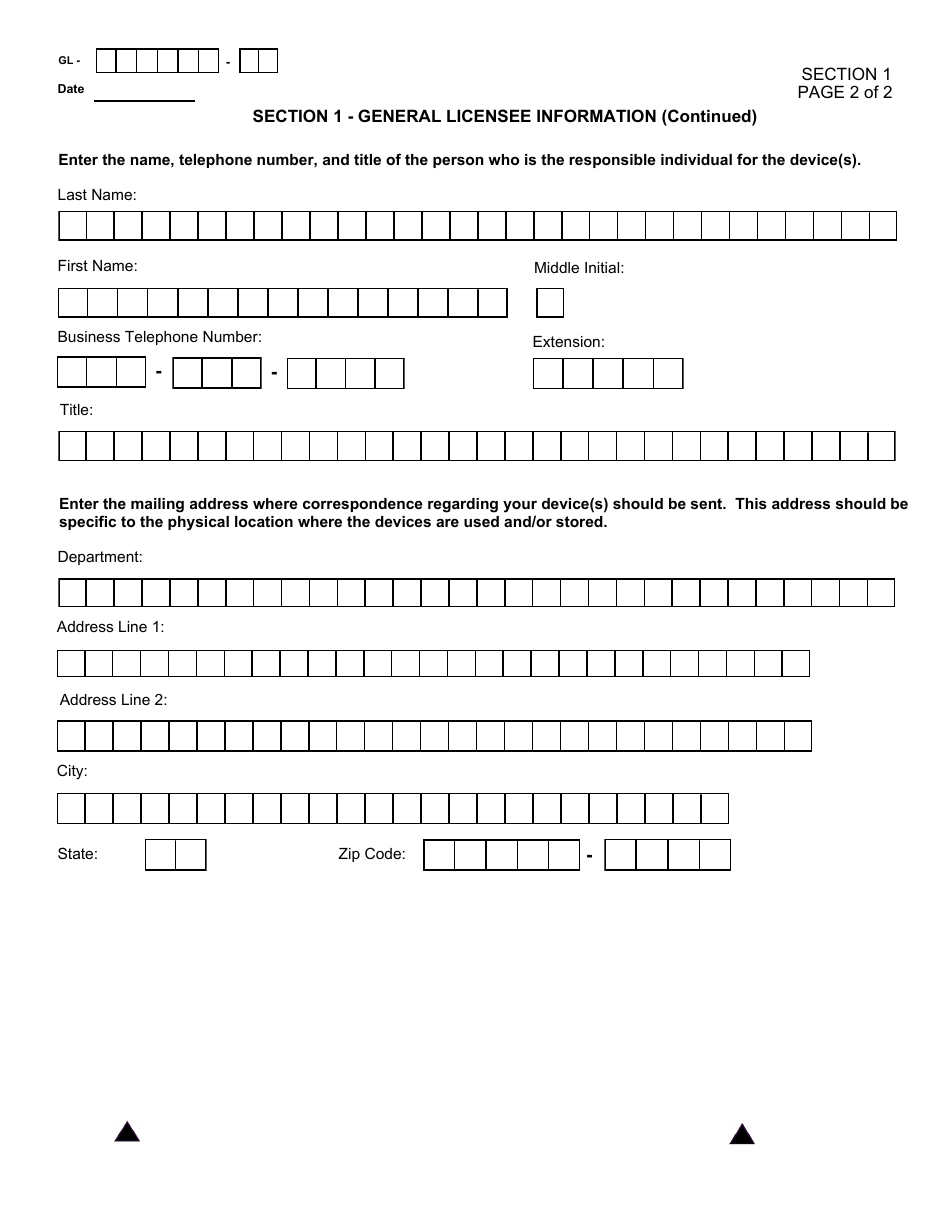 NRC Form 664 General Licensee Registration, Page 5
