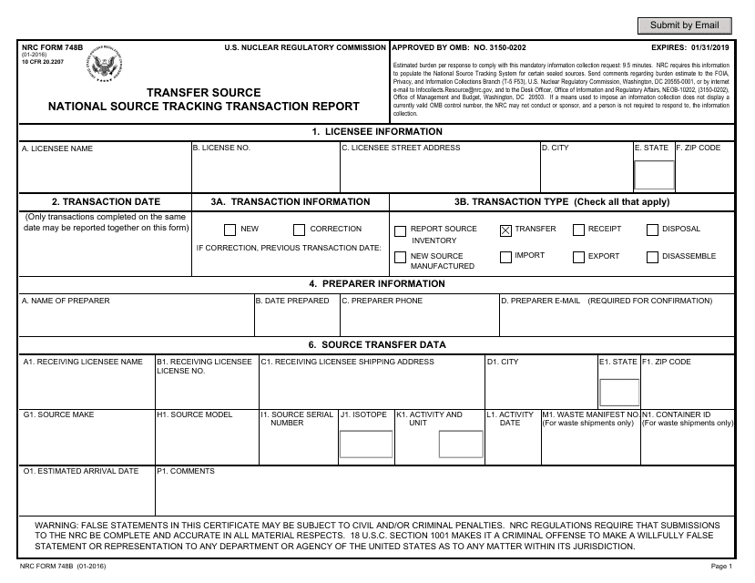 NRC Form 748b  Printable Pdf