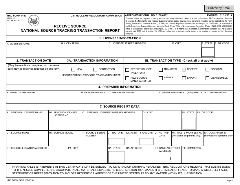 NRC Form 748c  Printable Pdf