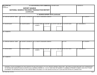 NRC Form 748g Export Source National Source Tracking Transaction Report, Page 2