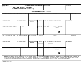 NRC Form 748 National Source Tracking Transaction Report, Page 11