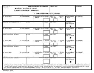 NRC Form 748 National Source Tracking Transaction Report, Page 15