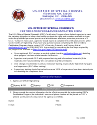 U.S. Office of Special Counsel's Certification Program Registration Form