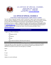 U.S. Office of Special Counsel's Certification Program Compliance Form