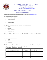 Speaker Request Form (Non-federal Requester)