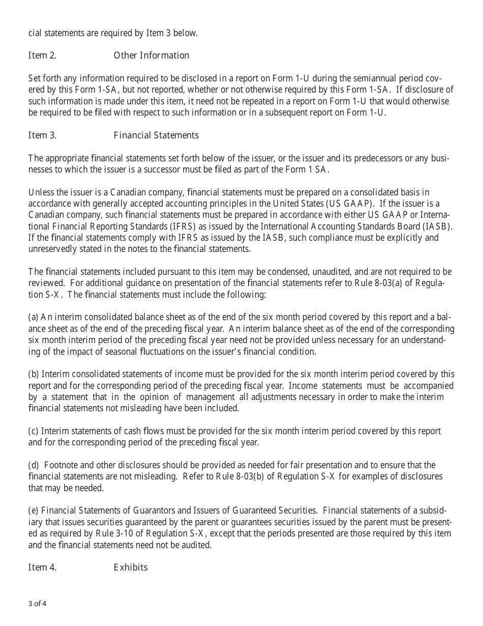 SEC Form 2914 (1-SA) Semiannual Report Pursuant to Regulation a or Special Financial Report Pursuant to Regulation a, Page 3