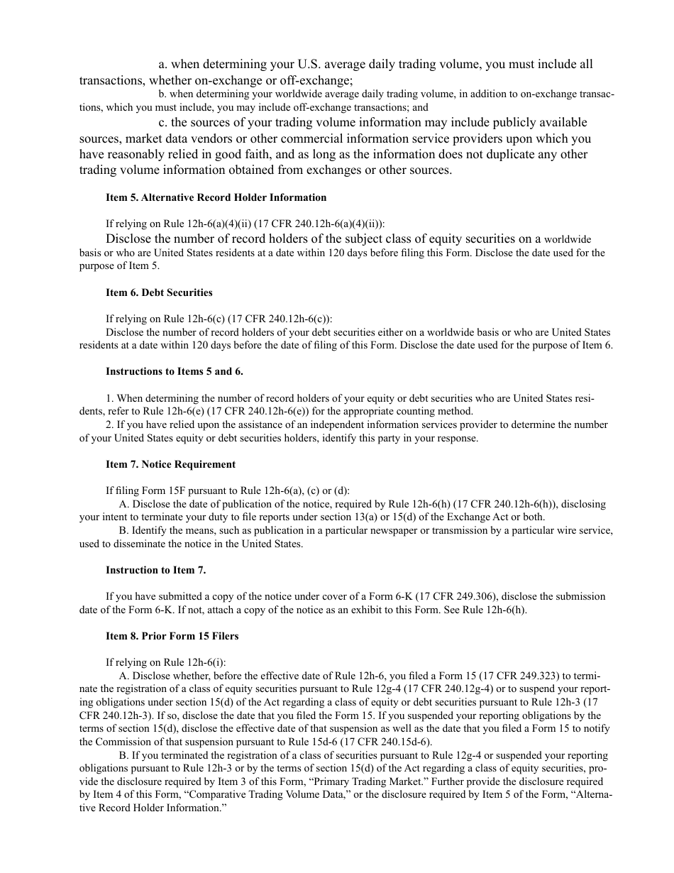 SEC Form 15F Certification of a Foreign Private Issuers Termination of Registration of a Class of Securities Under Section 12(G) of the Securities Exchange Act of 1934 or Its Termination of the Duty to File Reports Under Section 13(A) or Section 15(D) of the Securities Exchange Act of 1934, Page 5