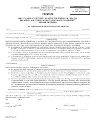 SEC Form 877 (8-M) Irrevocable Appointment of Agent for Service of Process, Pleadings and Other Papers by Corporate Non-resident Broker or Dealer