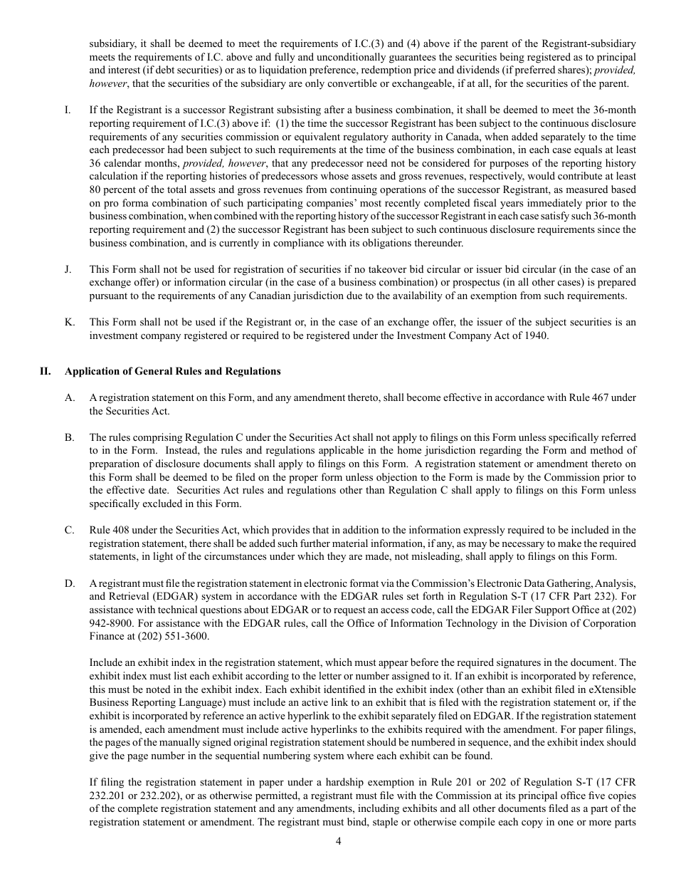SEC Form 2292 (F-10) Registration Statement Under the Securities Act of 1933, Page 4