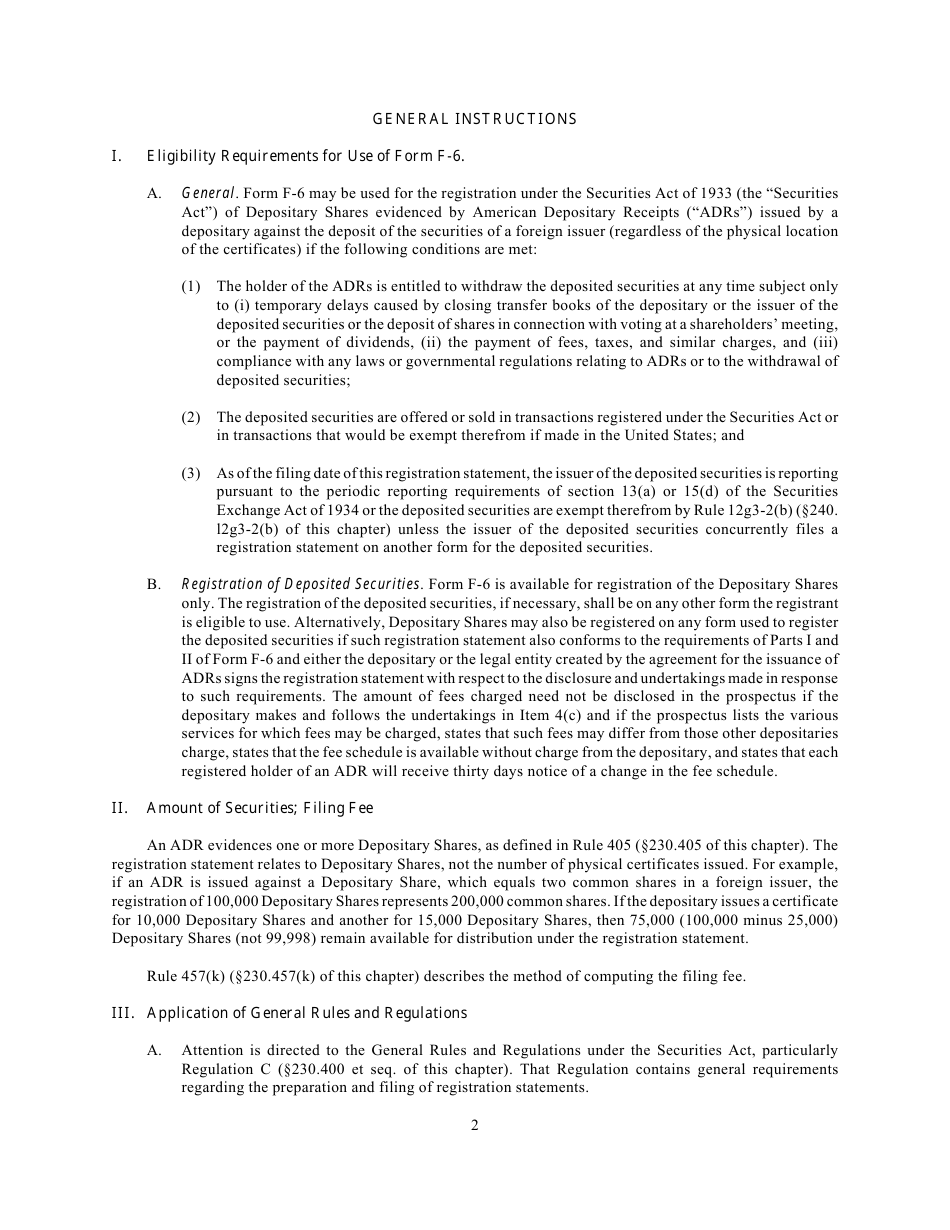 SEC Form 2001 (F-6) Registration Statement Under the Securities Act of 1933 for Depositary Shares Evidenced by American Depositary Receipts, Page 2
