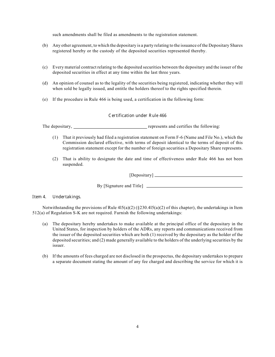 SEC Form 2001 (F-6) Registration Statement Under the Securities Act of 1933 for Depositary Shares Evidenced by American Depositary Receipts, Page 4