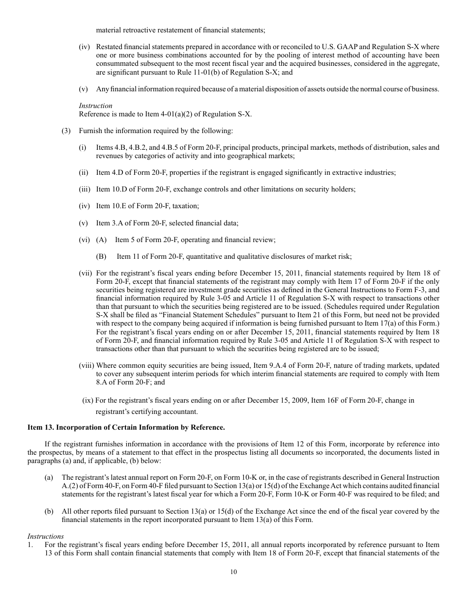SEC Form 2078 (F-4) Registration Statement Under the Securities Act of 1933, Page 10