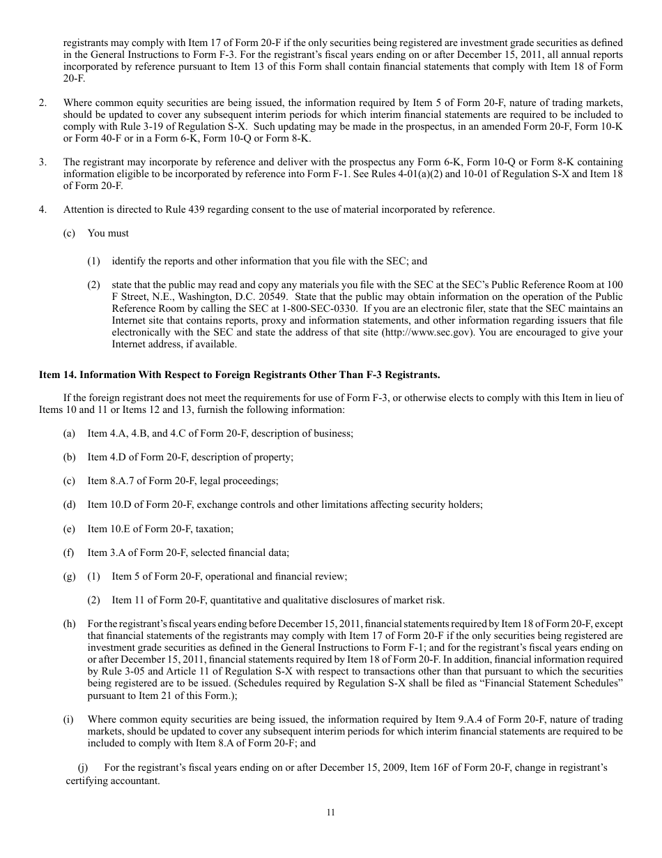 SEC Form 2078 (F-4) Registration Statement Under the Securities Act of 1933, Page 11