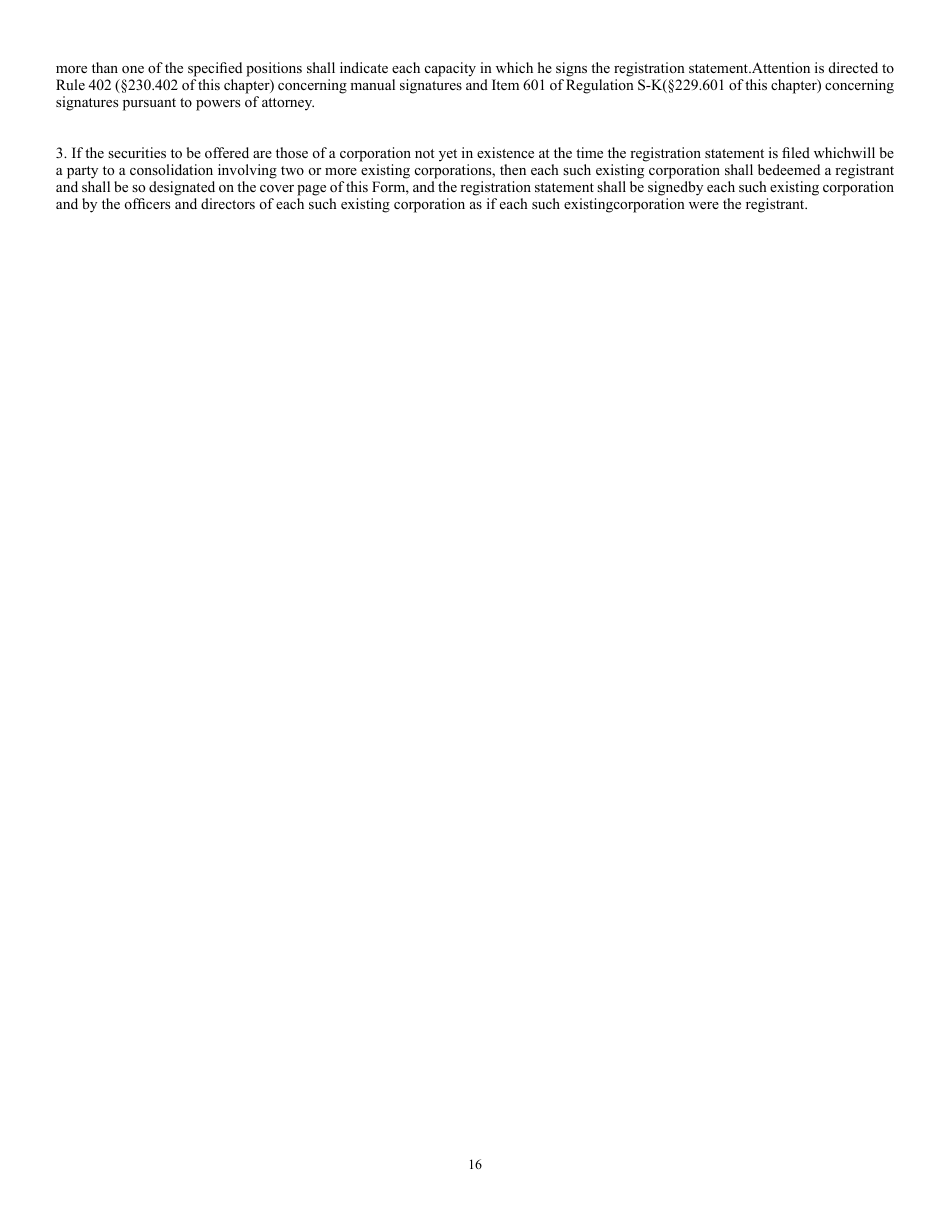 SEC Form 2078 (F-4) Registration Statement Under the Securities Act of 1933, Page 16
