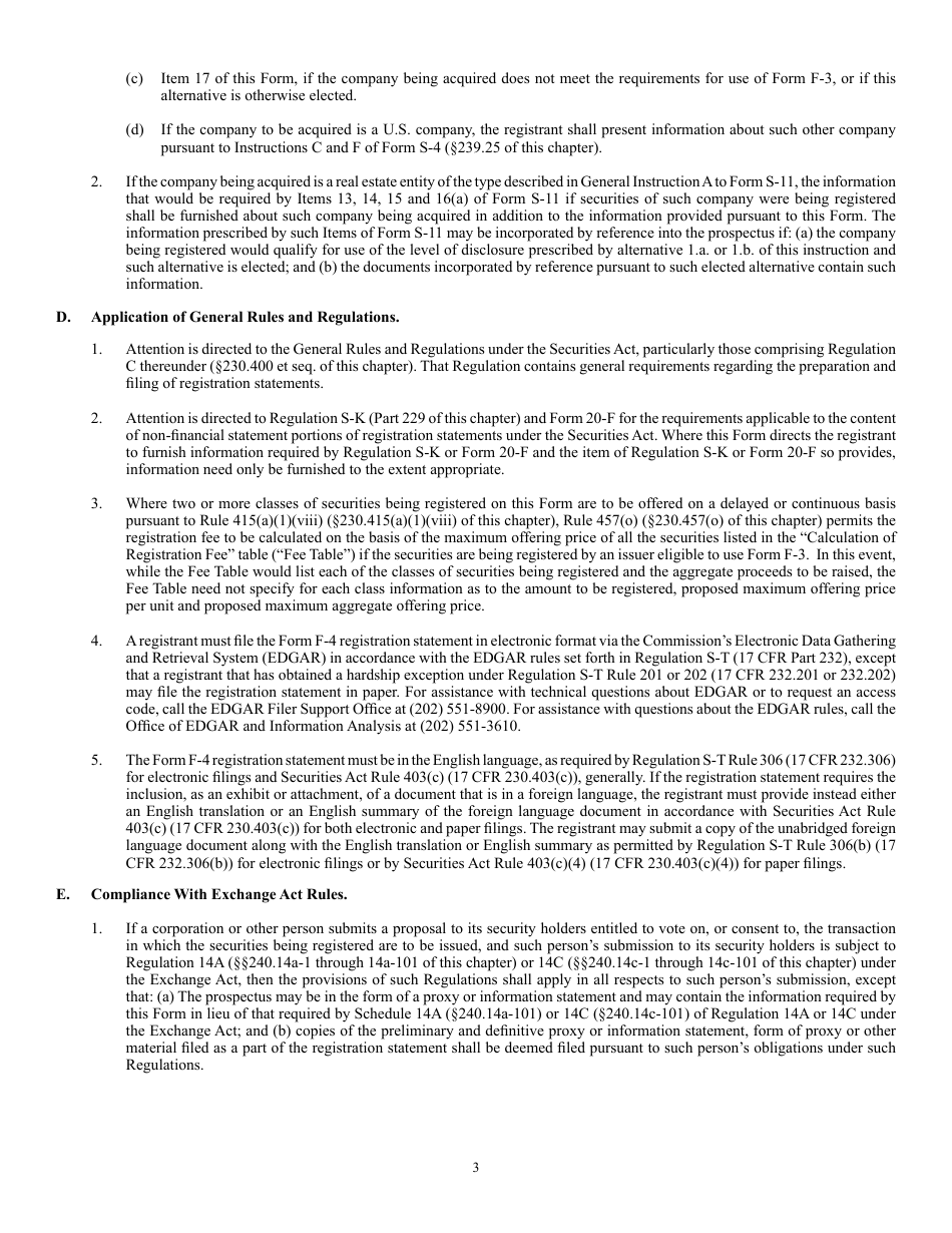 SEC Form 2078 (F-4) Registration Statement Under the Securities Act of 1933, Page 3