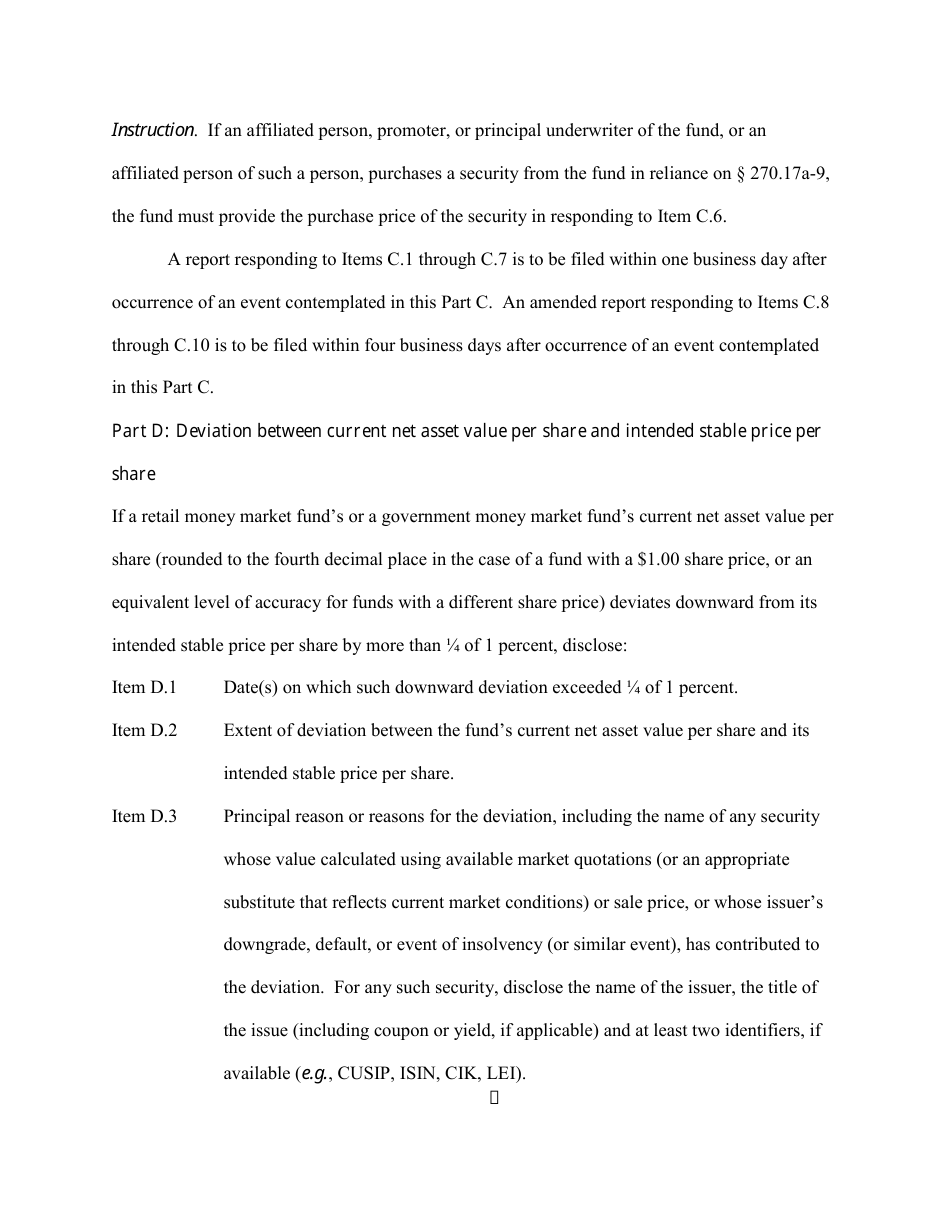 SEC Form 2918 (N-CR) Current Report - Money Market Fund Material Events, Page 6