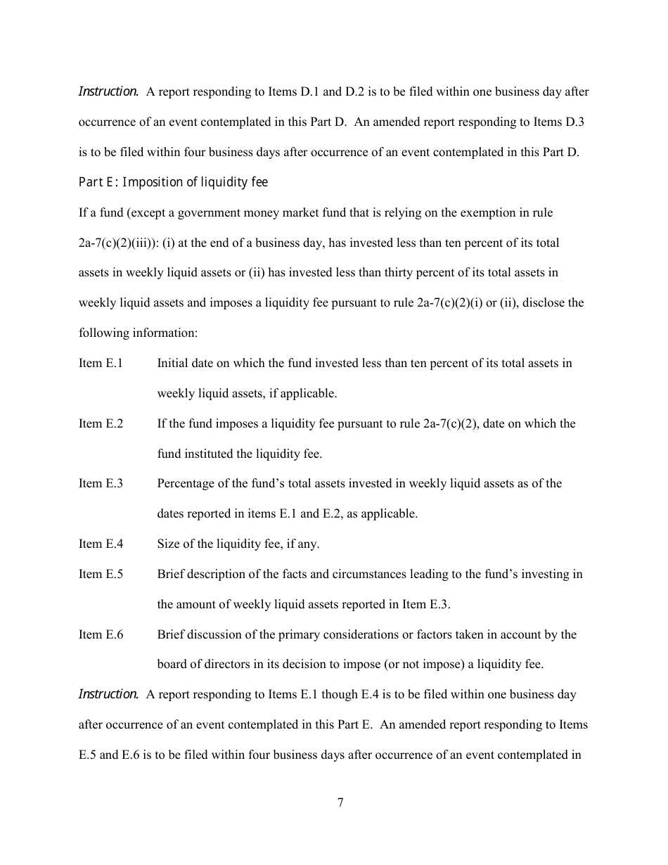 SEC Form 2918 (N-CR) Current Report - Money Market Fund Material Events, Page 7