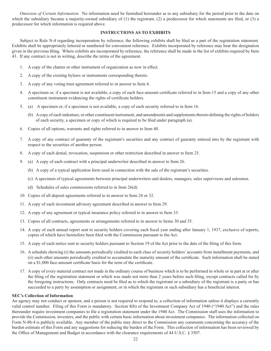 SEC Form 1285 (N-8B-4) Registration Statement of Face-Amount Certificate Companies, Page 22