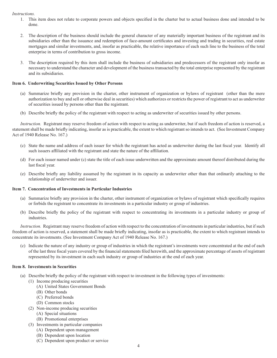 SEC Form 1285 (N-8B-4) Registration Statement of Face-Amount Certificate Companies, Page 4