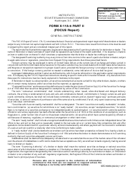 Instructions for SEC Form 1695, X-17A-5 Part II Focus Report