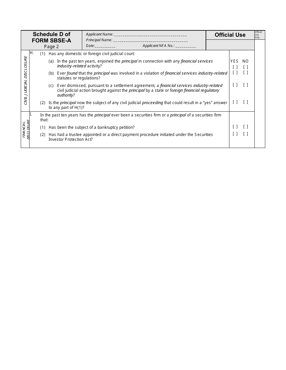 SEC Form 2925 (SBSE-A) Application for Registration of Security-Based Swap Dealers and Major Security-Based Swap Participants That Are Registered or Registering With the Commodity Futures Trading Commission as a Swap Dealer or Major Swap Participant, Page 12