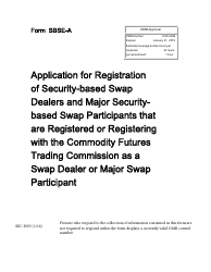 SEC Form 2925 (SBSE-A) Application for Registration of Security-Based Swap Dealers and Major Security-Based Swap Participants That Are Registered or Registering With the Commodity Futures Trading Commission as a Swap Dealer or Major Swap Participant