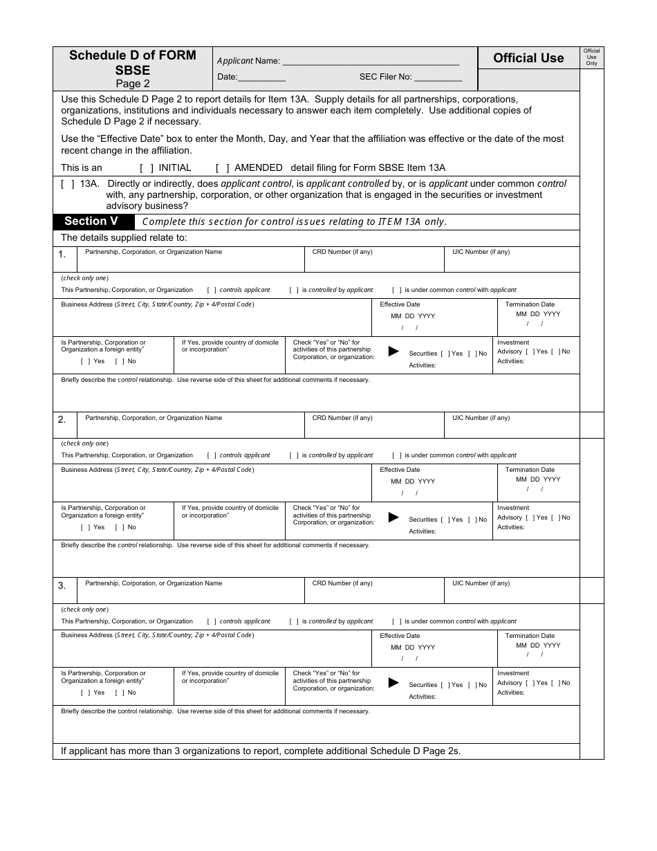Sec Form 2924 Sbse Fill Out Sign Online And Download Fillable Pdf Templateroller 6169