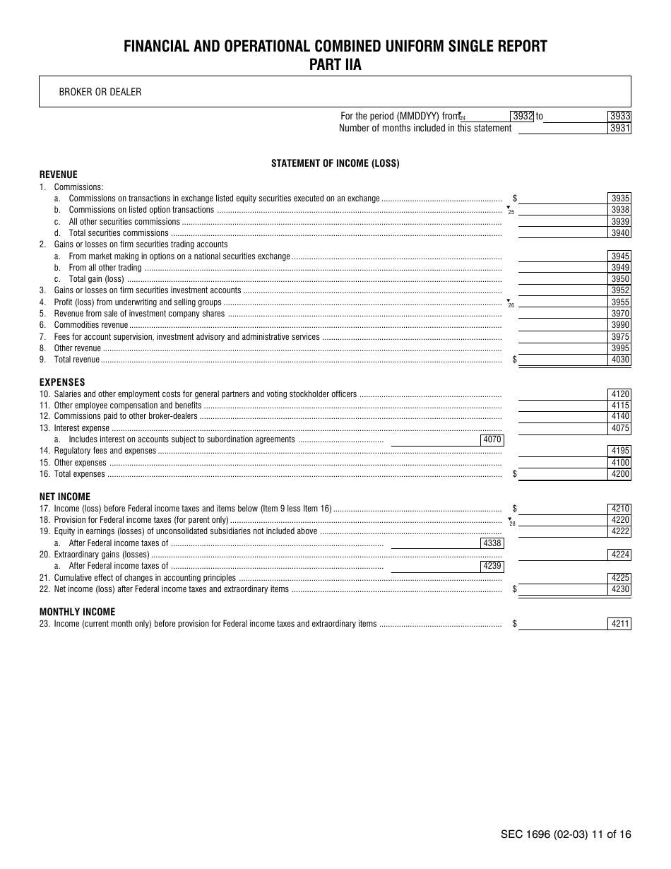 SEC Form 1696 (X-17A-5) Part IIA Focus Report, Page 7