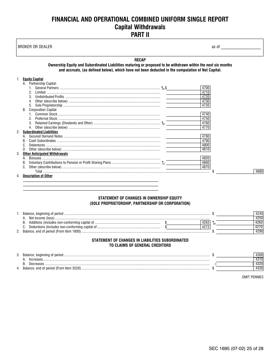 SEC Form 1695 (X-17A-5) Part II Focus Report, Page 14