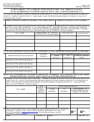 Form 21 Supplement to Claim of Person Outside the United States