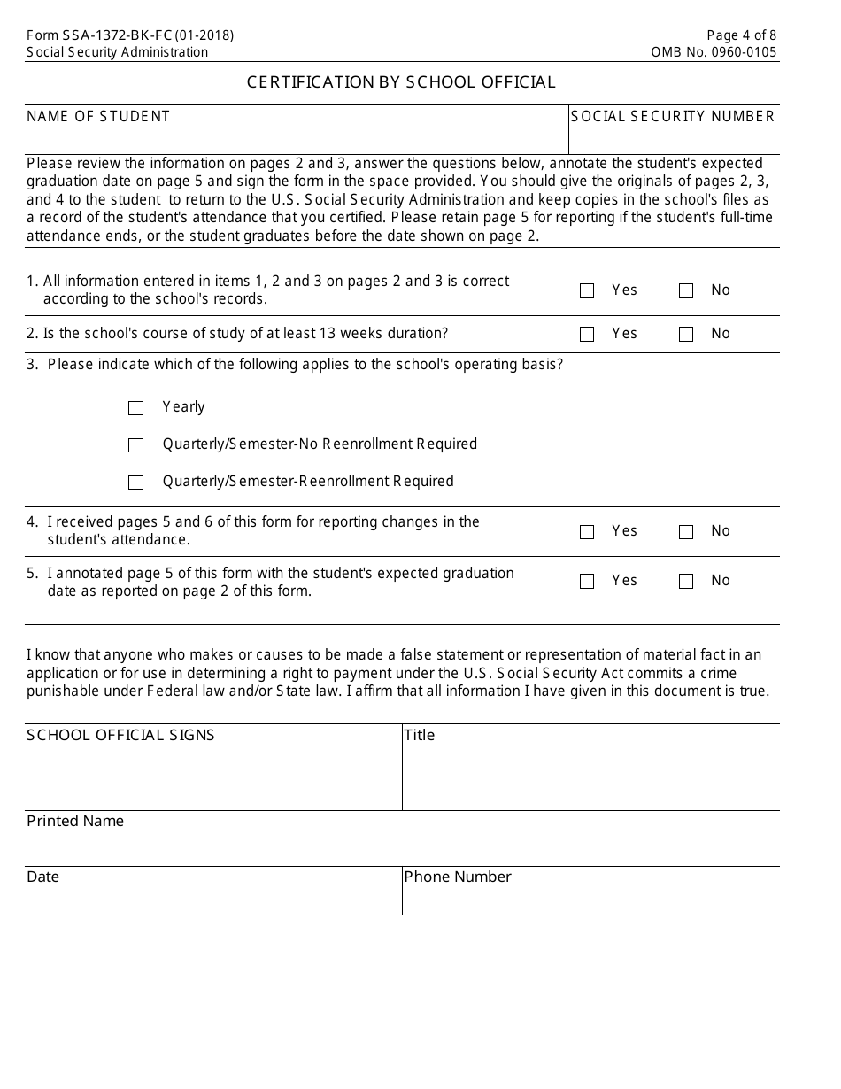 Form Ssa 1372 Bk Fc Fill Out Sign Online And Download Fillable Pdf