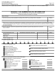 Form SSA-5666 Request for Administrative Information