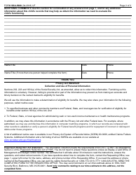 Form SSA-5666 Request for Administrative Information, Page 2